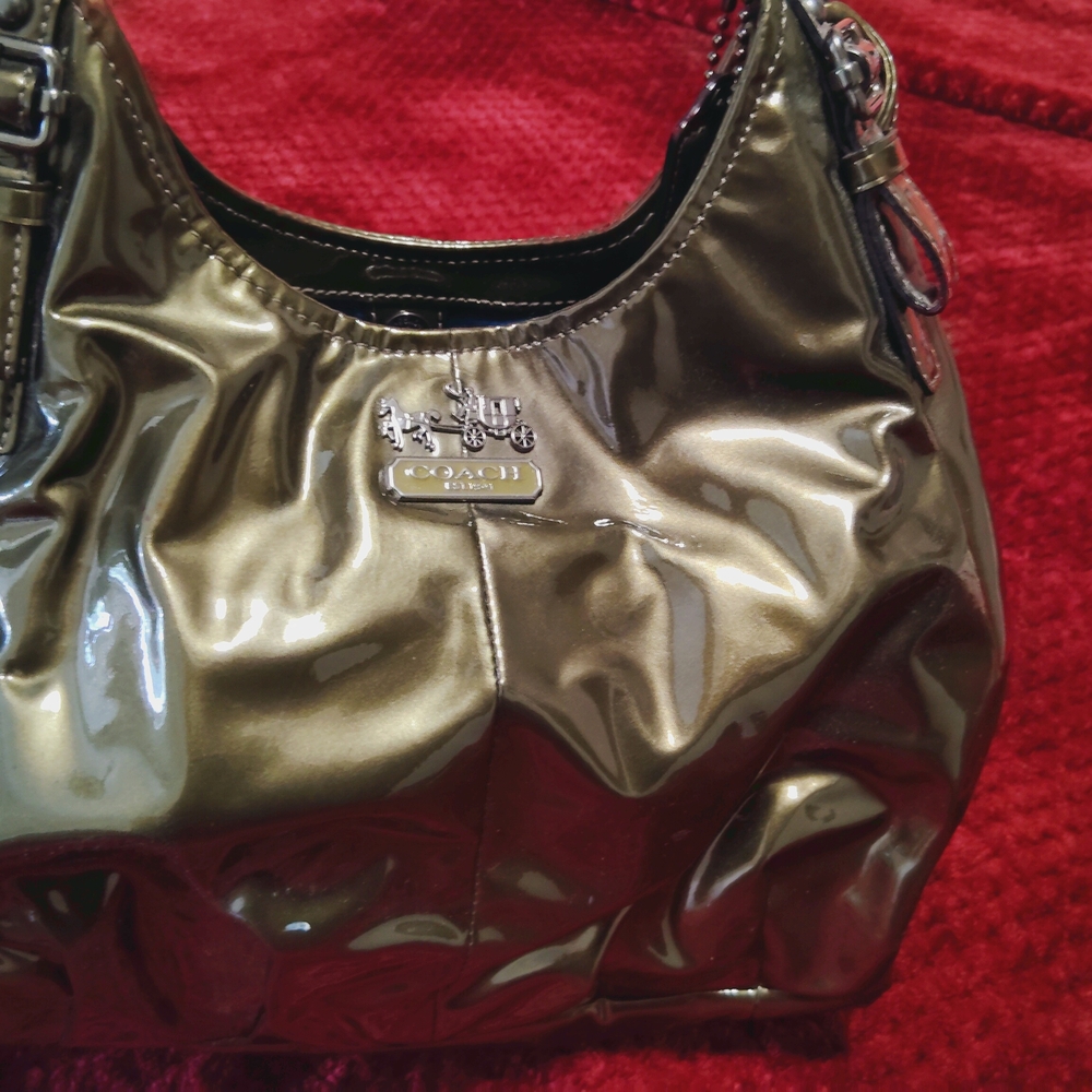 Coach Metallic Olive Hobo Bag